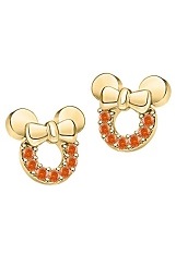 nice silver gold Minnie Mouse orange sapphire baby earrings